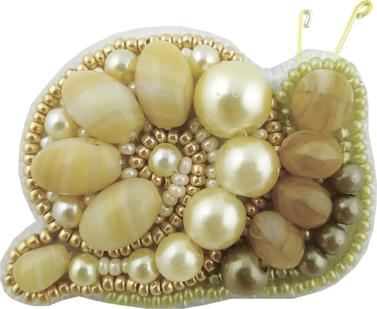 Beadwork kit for a whimsical Crystal Art Snail brooch