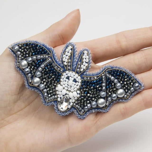 Whimsical bat brooch kit with sparkling crystal beads