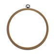 Beech wood embroidery hoop with metal hook.