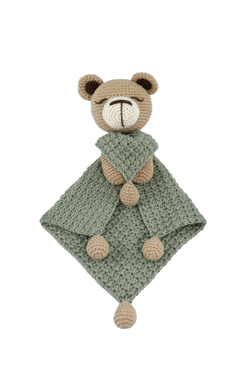 Circulo Amigurumi Crochet Kit - Lovey Blanket - All Included, Easy Instructions - Crochet Set for Intermediate - Animal Crochet Kit, Premium Amigurumi Yarn for Crocheting - Bear - Leo Hobby