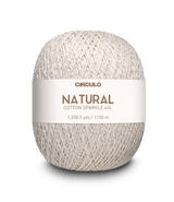 Circulo Barroco Natural Brilho Gold/Silver Yarn / Circulo Natural Cotton Sparkle Gold/ Silver Yarn, 400g - Leo Hobby Marketplace