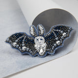 Crystal beadwork kit for a whimsical bat brooch